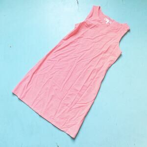 Jude Connally Beth Red Stripe Nylon Sleeveless Dress Size Medium Resortwear